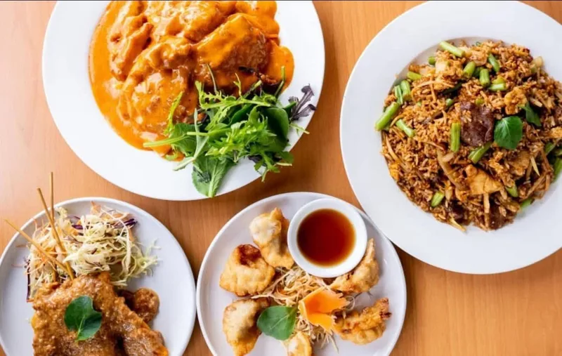 Stir-fried noodles with vegetables cooked by Chai-Yo's Thai chefs